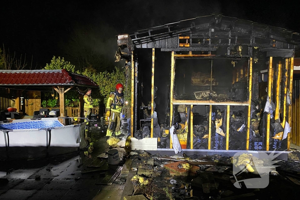 Chalet op camping compleet verwoest door brand