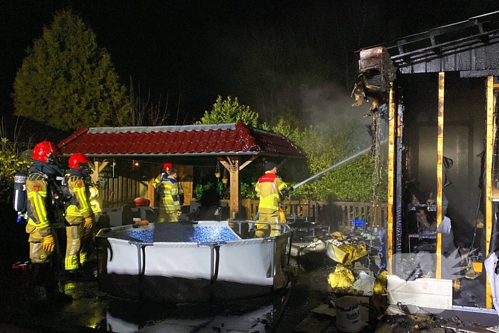 Chalet op camping compleet verwoest door brand