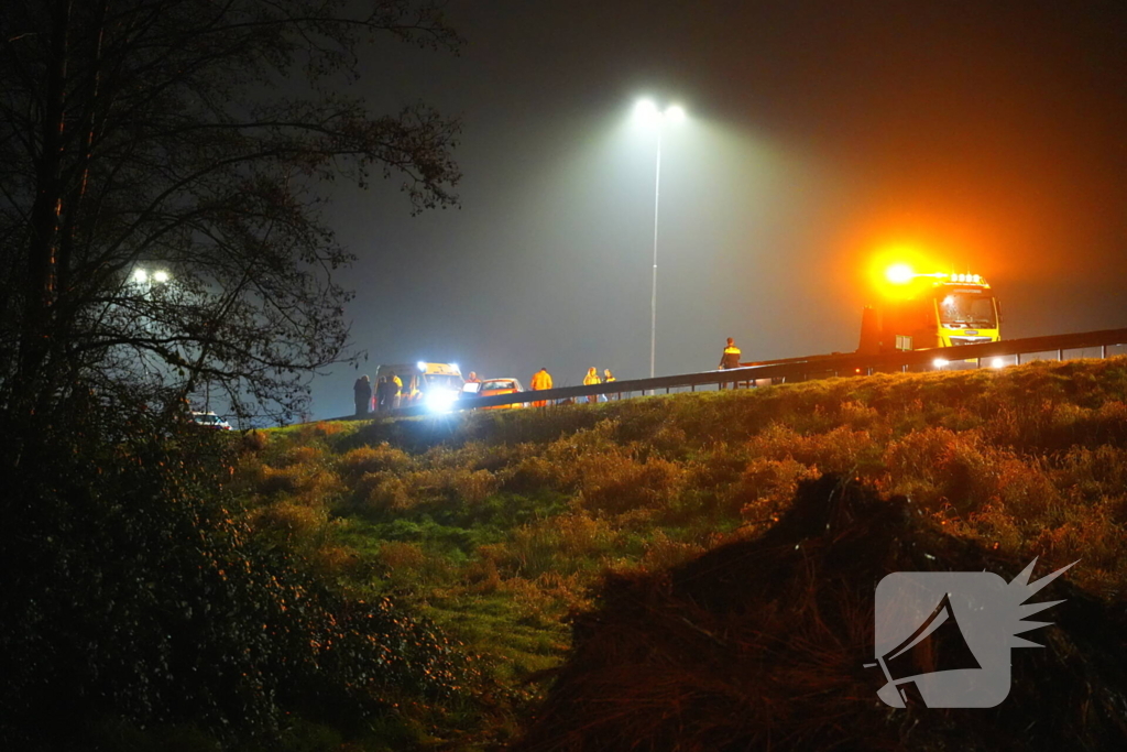 Forse schade na ongeval op snelweg
