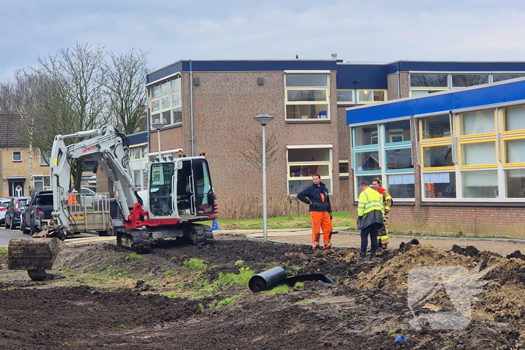 Gasleiding geraakt bij werkzaamheden