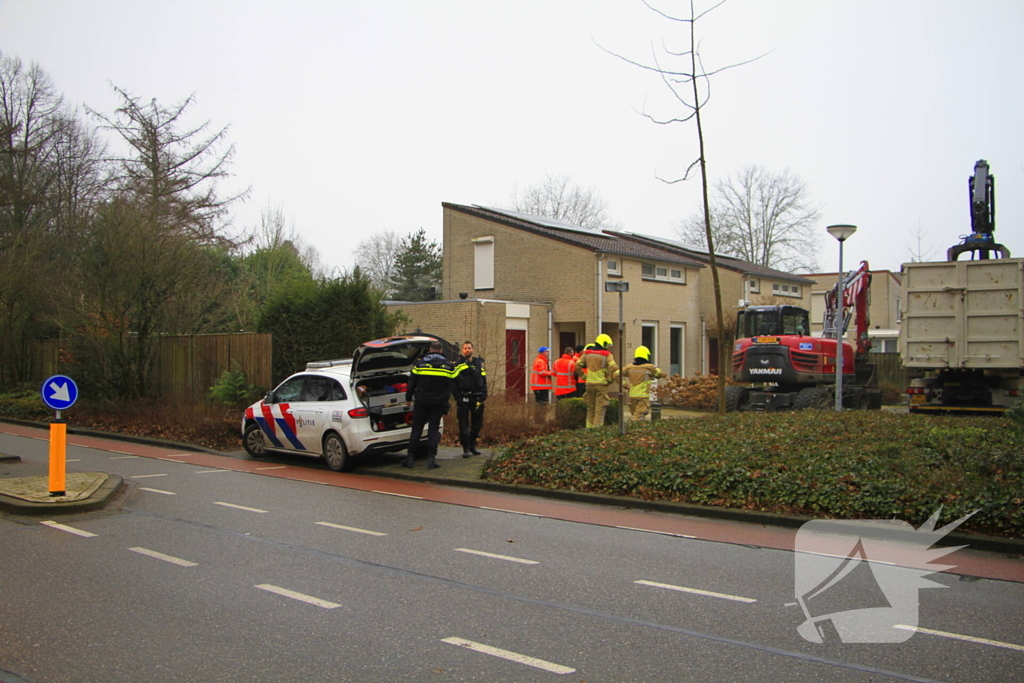 Gasleiding geraakt bij werkzaamheden