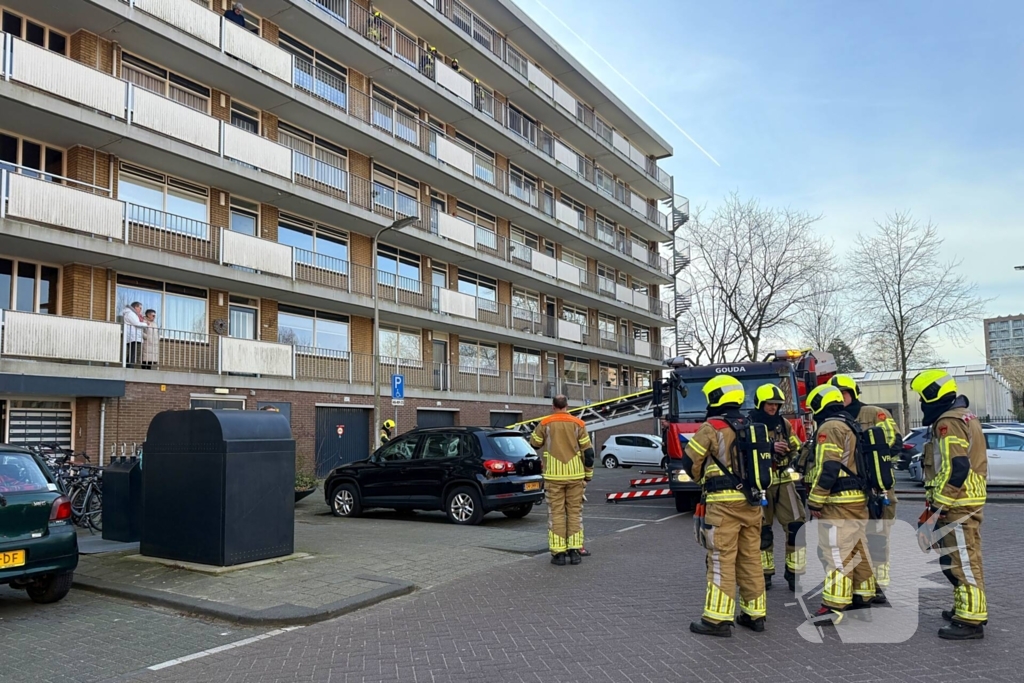 Brand in keuken van flatwoning op vijfde etage
