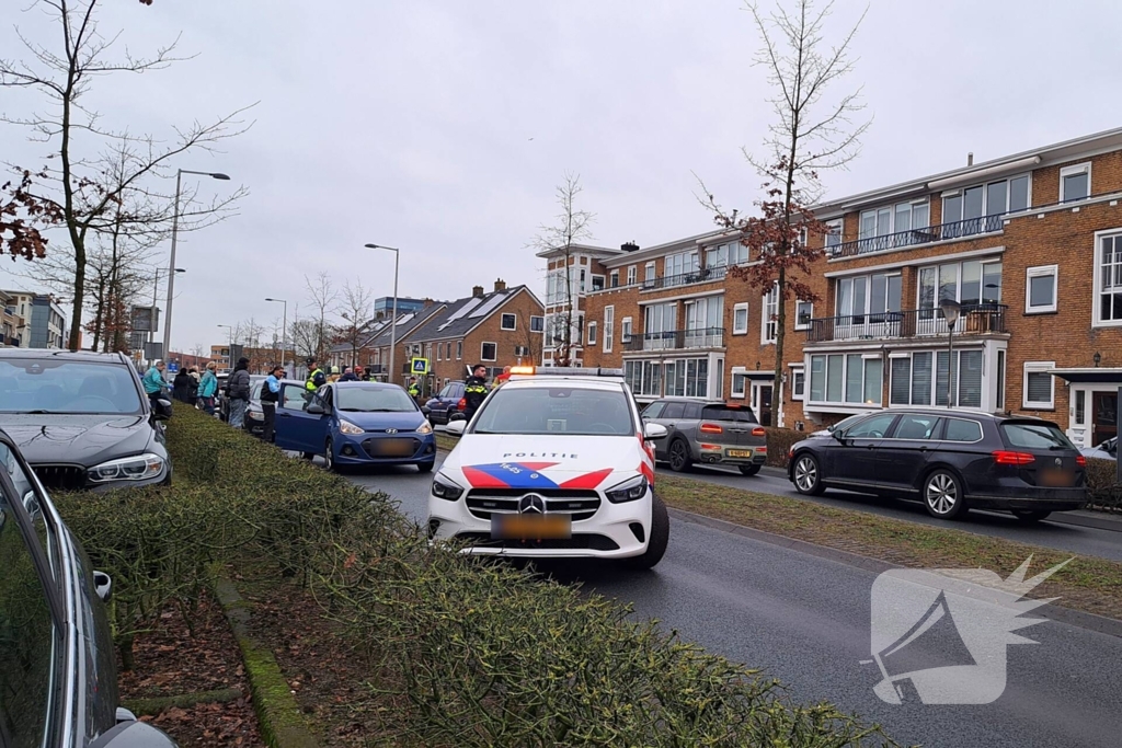 Schade na kettingbotsing tussen drie auto's