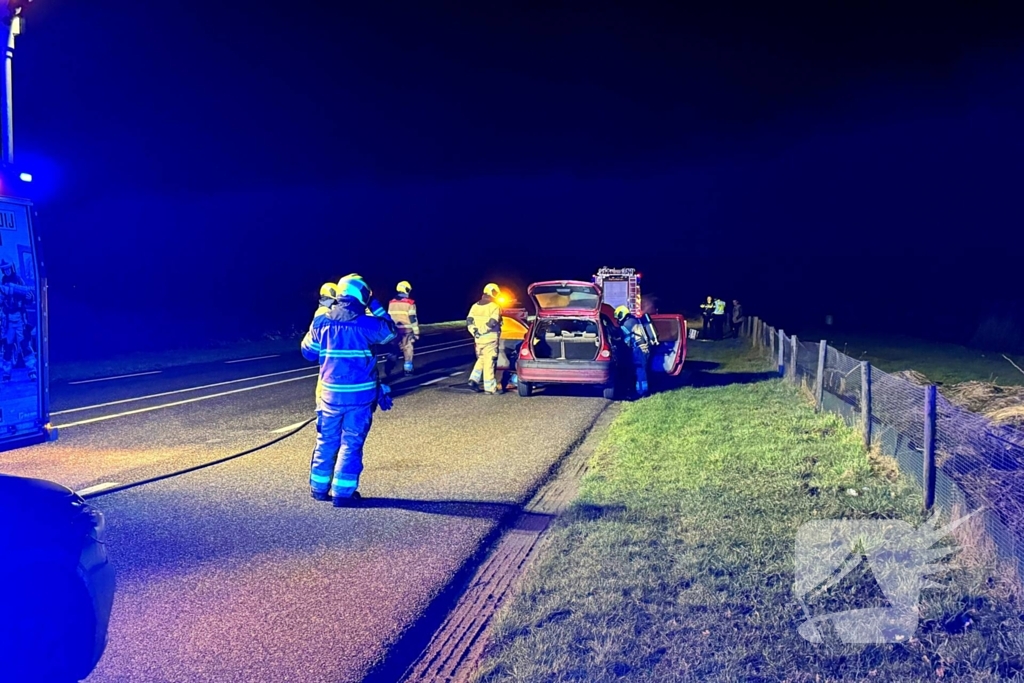 Brand in auto snel geblust