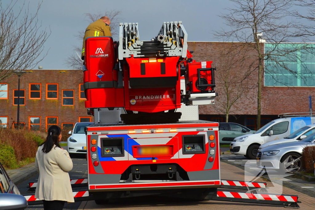 Kat veilig van dak gehaald