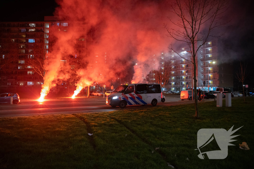 Feyenoord supporters verdreven door mobiele eenheid