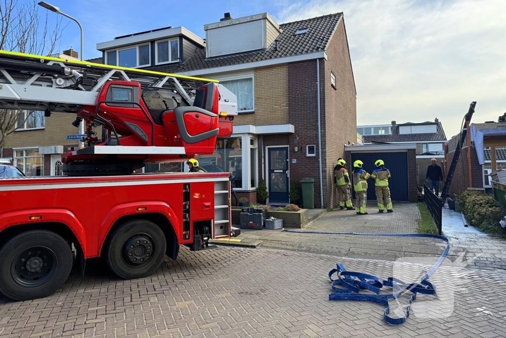 Brandweer ingezet voor brand in spouwmuur