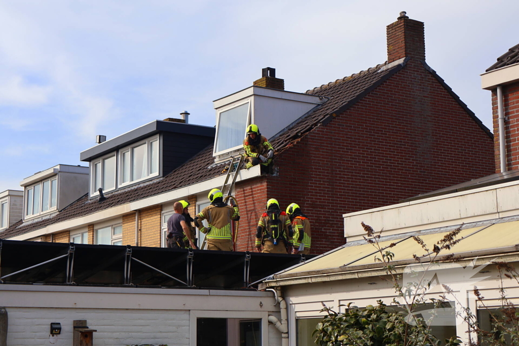 Brandweer ingezet voor brand in spouwmuur