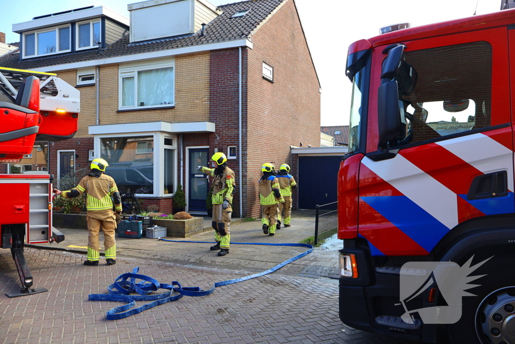 Brandweer ingezet voor brand in spouwmuur