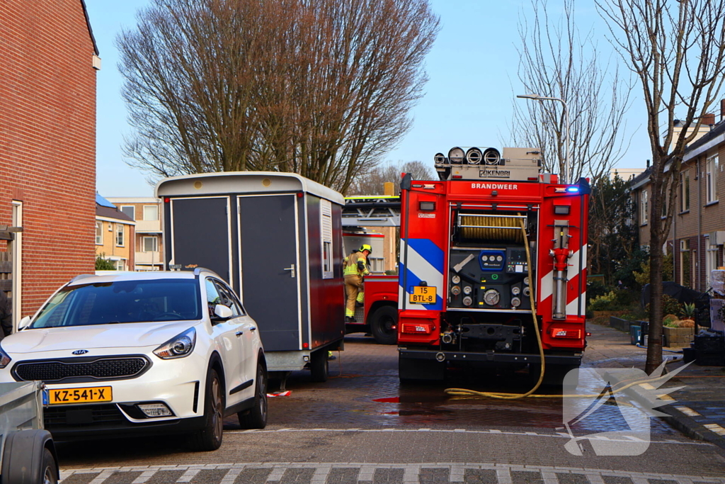 Brandweer ingezet voor brand in spouwmuur