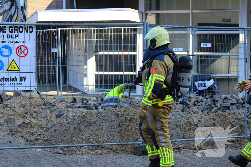 Gaslekkage verstoort werkzaamheden