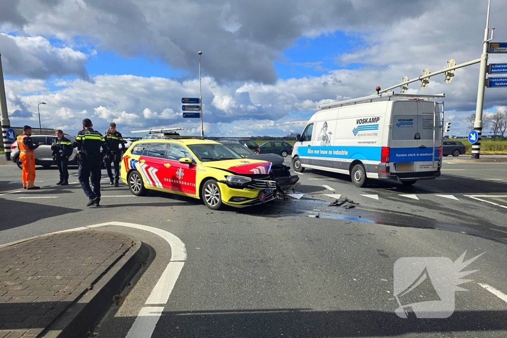 Ongeval tussen orgaan vervoerder en personenwagen