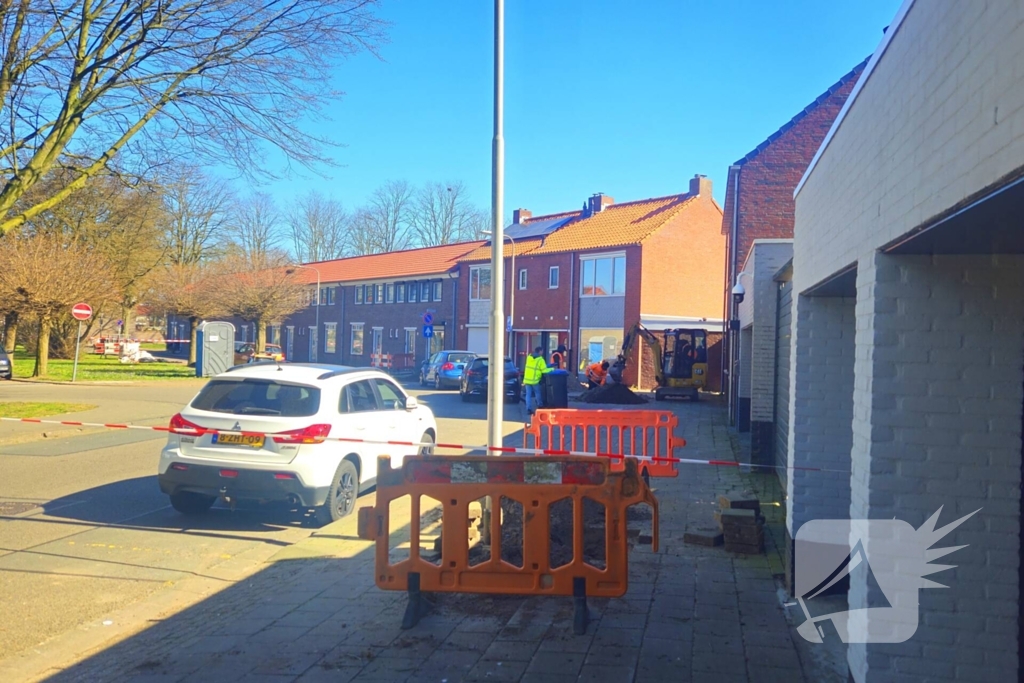 Weg afgesloten vanwege gaslek