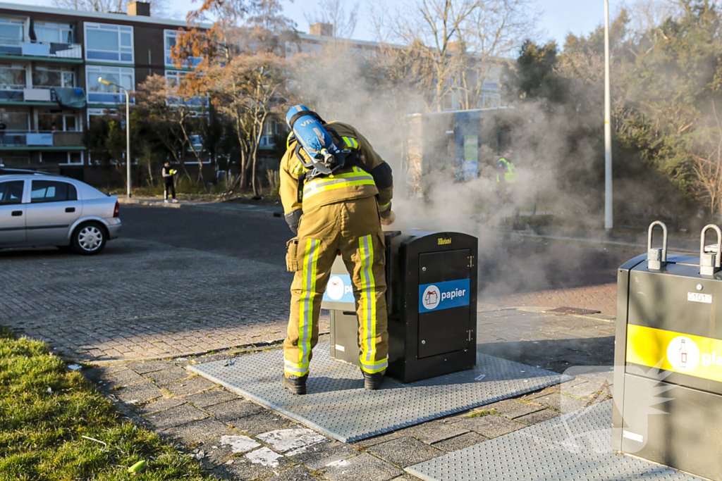 Brand in container veroorzaakt rookoverlast