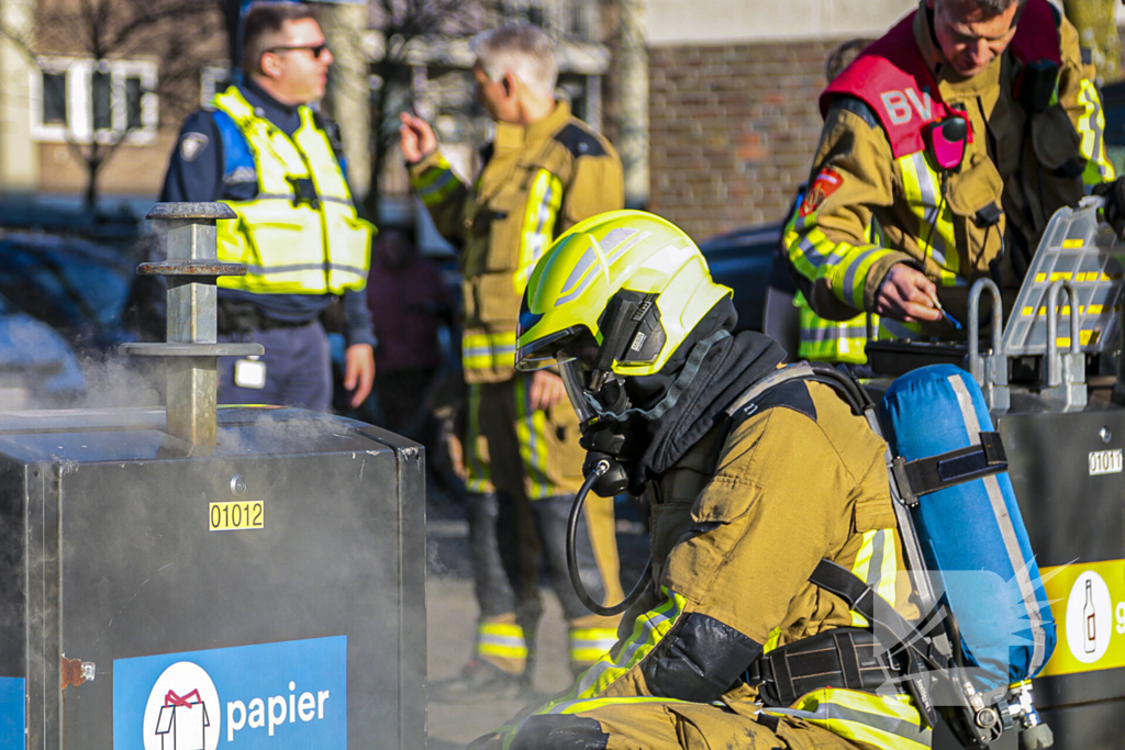 Brand in container veroorzaakt rookoverlast