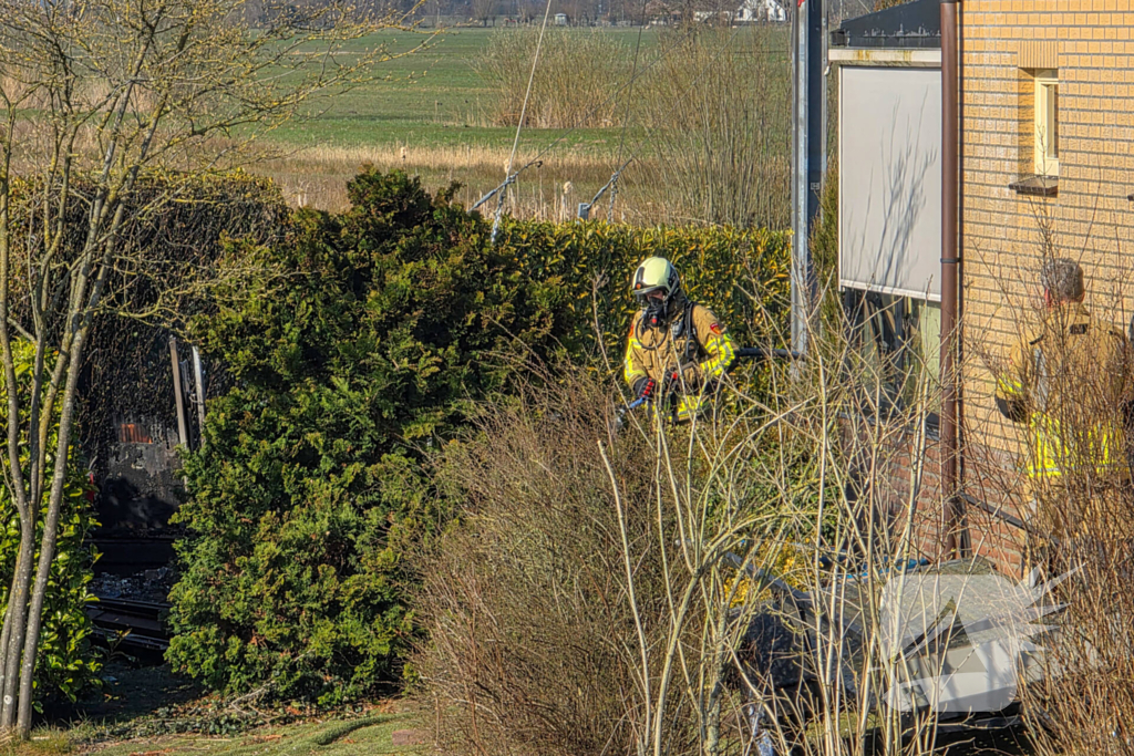 Brandweer ingezet voor brand in bijgebouw