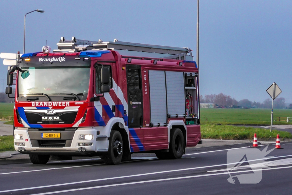 Brandmelding bij vrachtwagen door vastgelopen rem