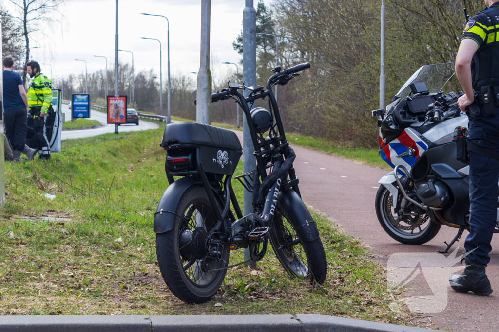 Fatbiker ongedeerd na botsing met auto