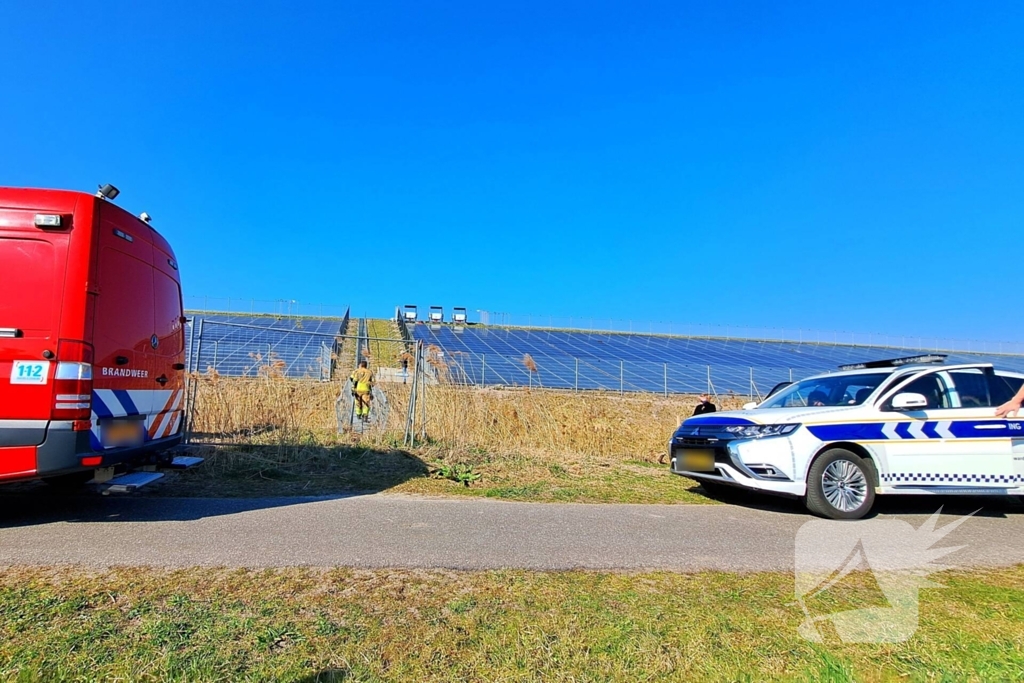 Brandweer redt schaap uit hek