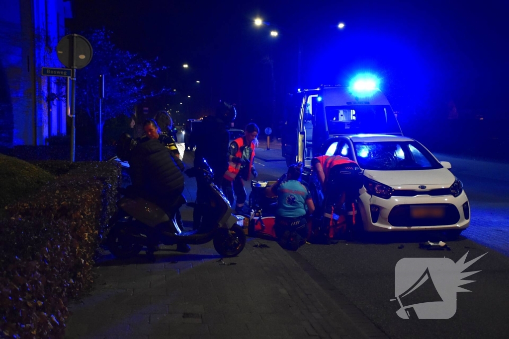 Ongeval tussen scooter en auto