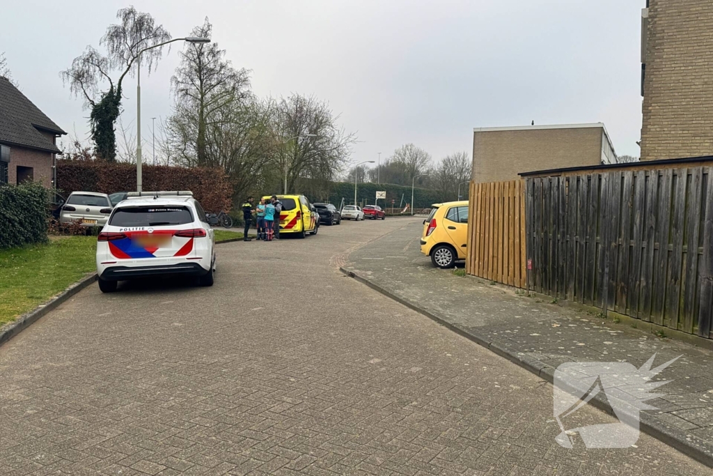 Automobilist rijdt voortuin in