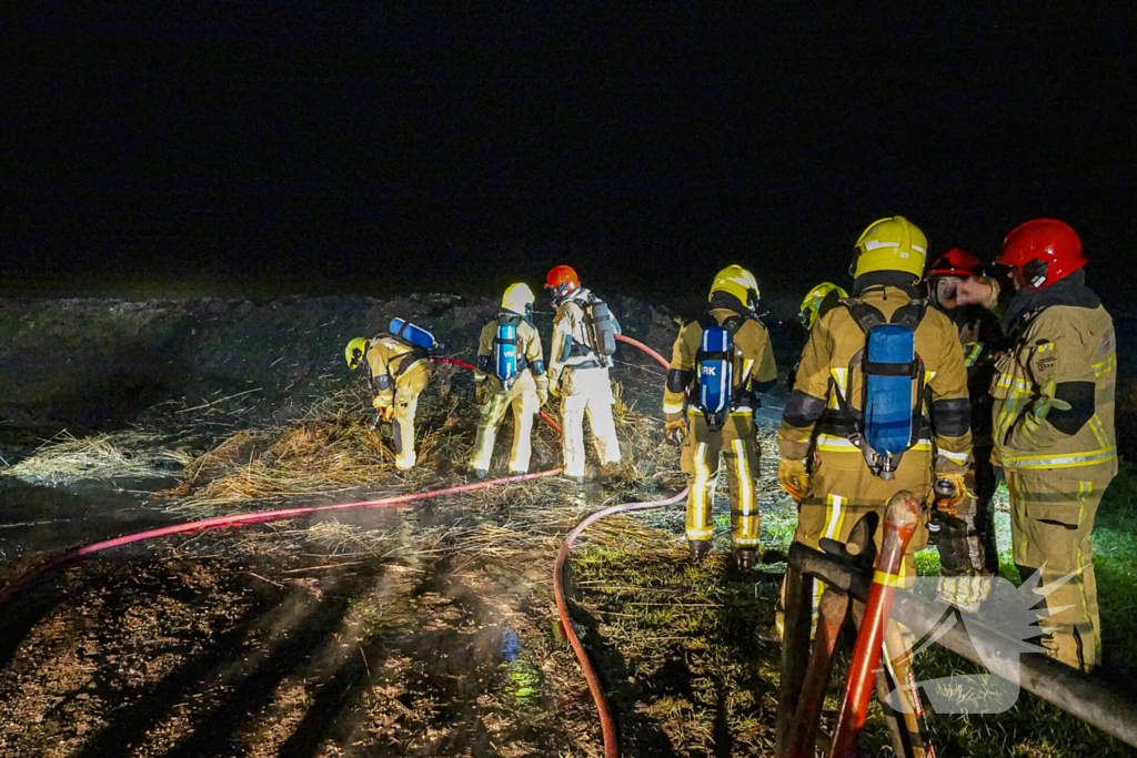 Compostbrand zorgt voor flinke brandweer inzet