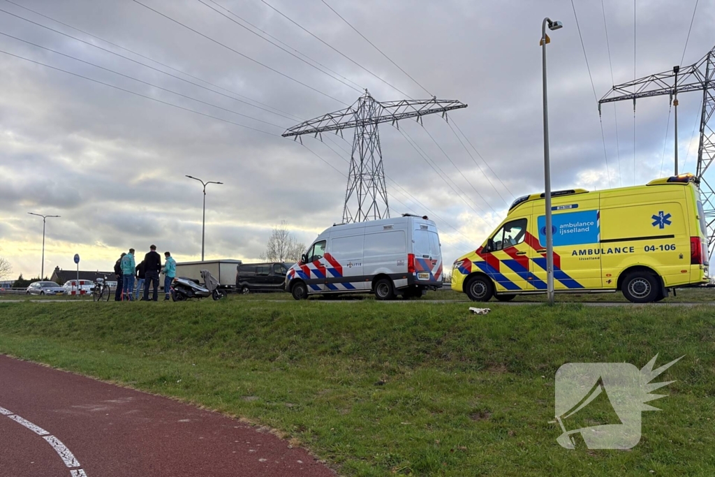 Ongeval tussen scooter en fietser
