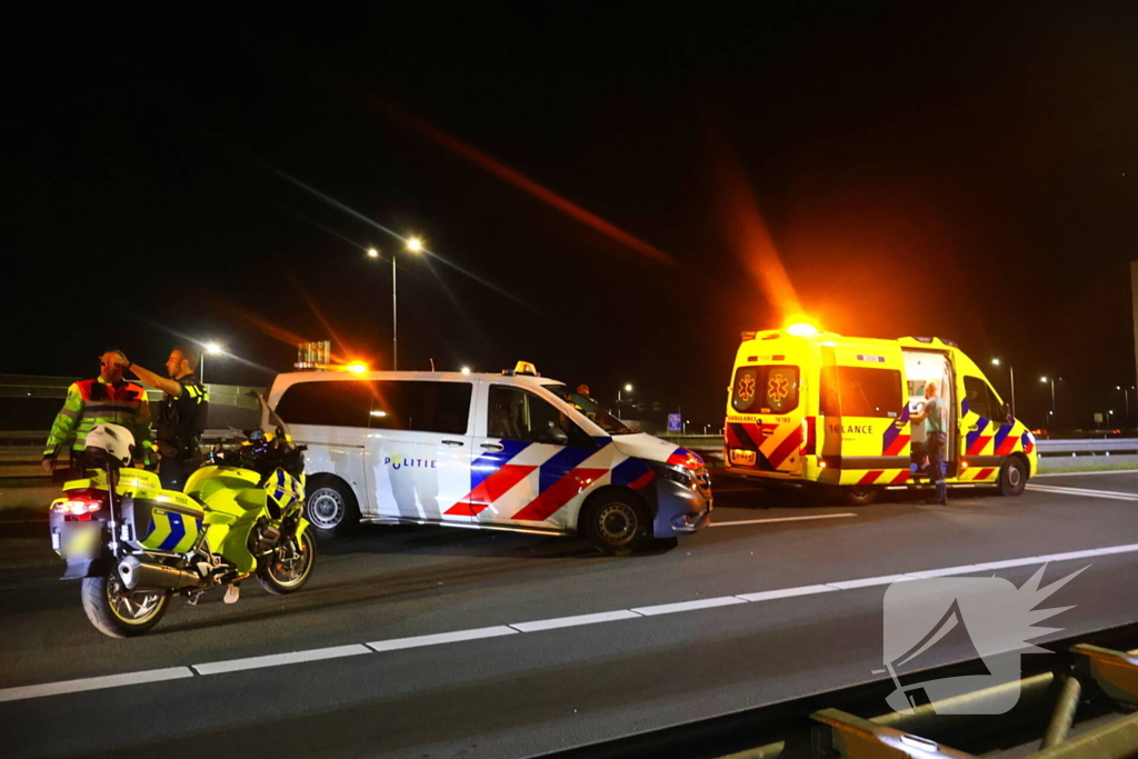 Tunnel afgesloten door ongeval met motorrijder