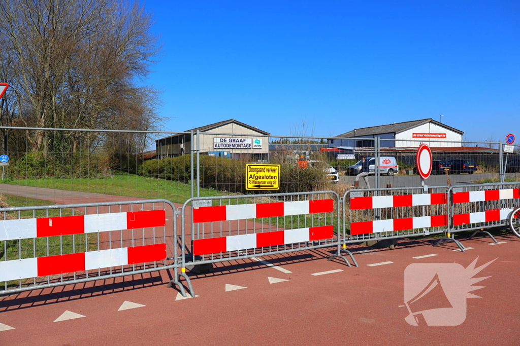 Zandzakken geplaatst ter voorkoming van overstroming