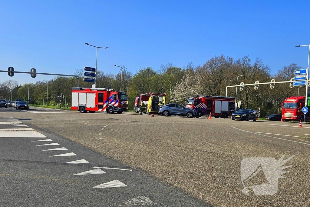 Ongeval tussen auto en motor