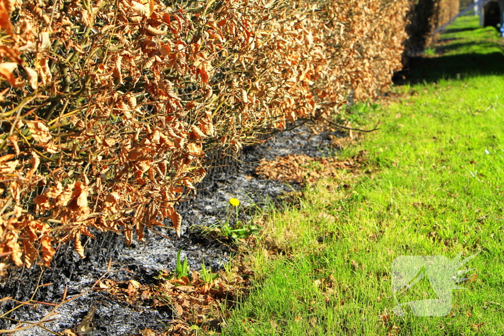 Omstanders blussen brand
