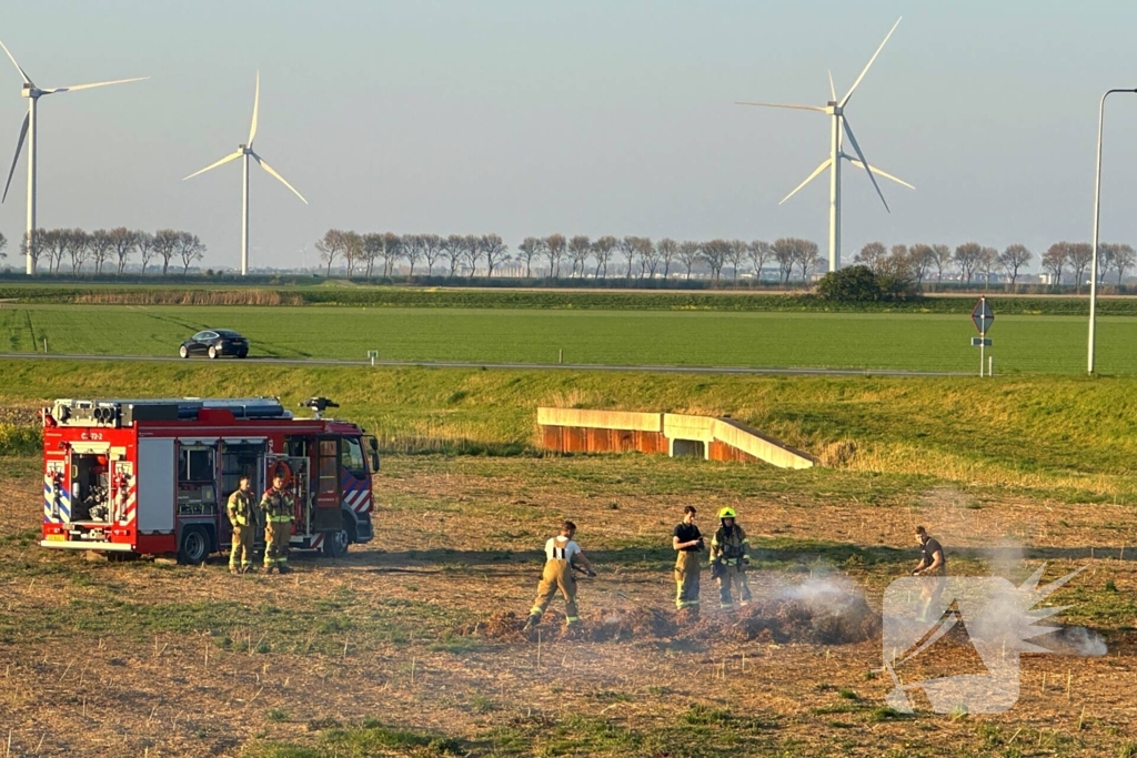 Derde keer brand op weiland in twee dagen tijd