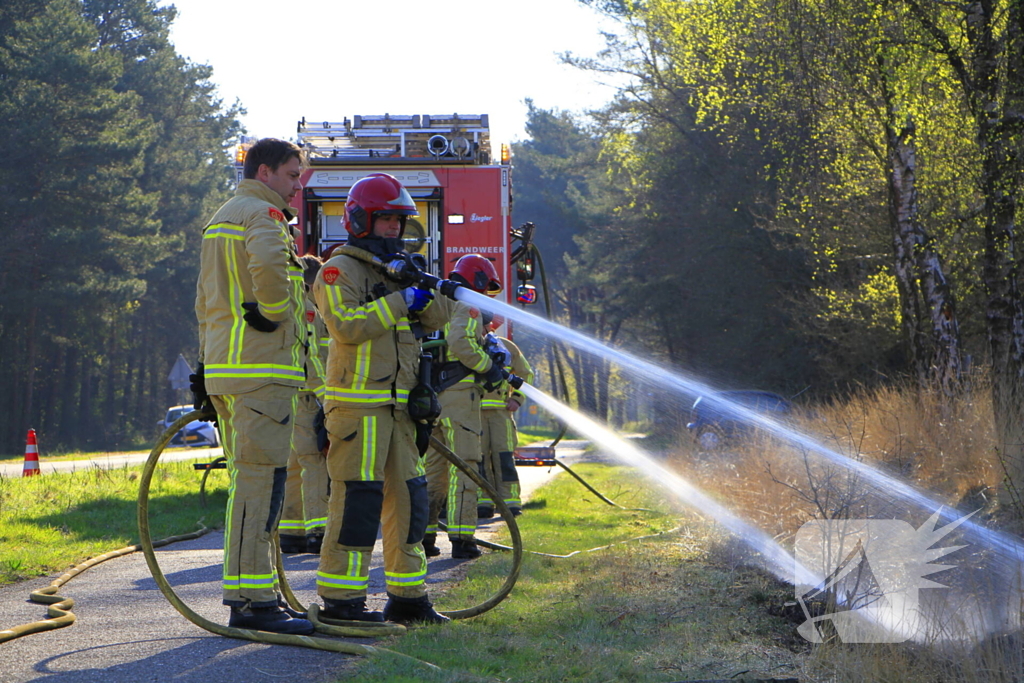 Stuk militair gebied afgebrand