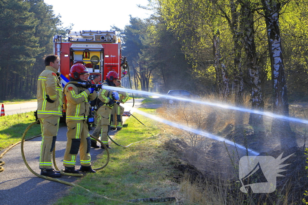 Stuk militair gebied afgebrand