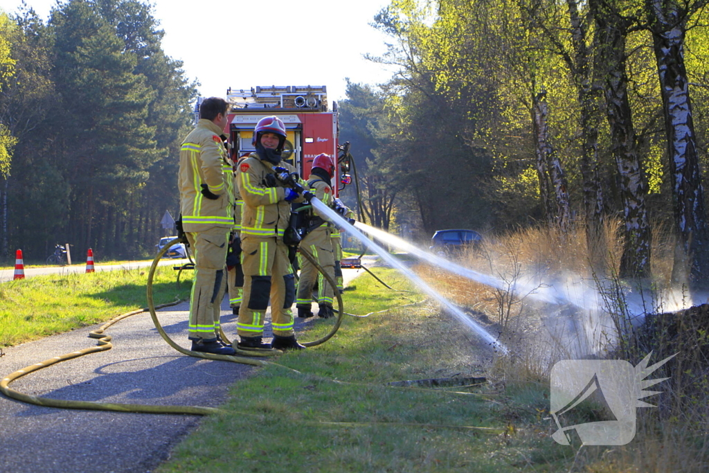 Stuk militair gebied afgebrand