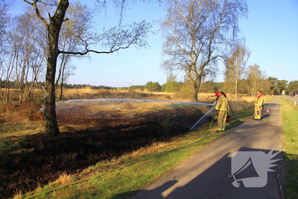 Stuk militair gebied afgebrand