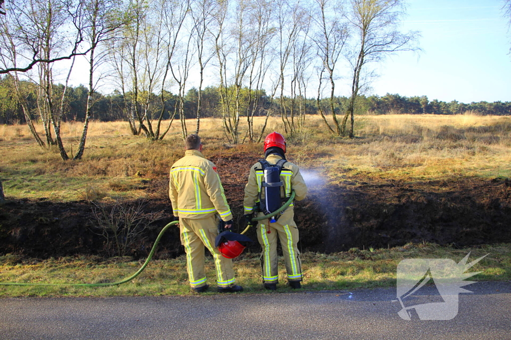 Stuk militair gebied afgebrand