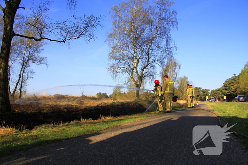 Stuk militair gebied afgebrand