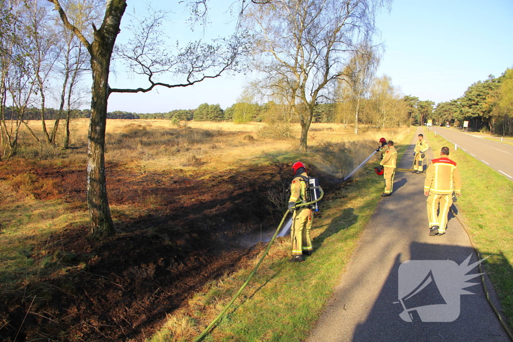 Stuk militair gebied afgebrand