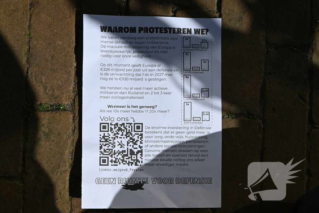 Protestmars voor menselijkheid en tegen militarisme