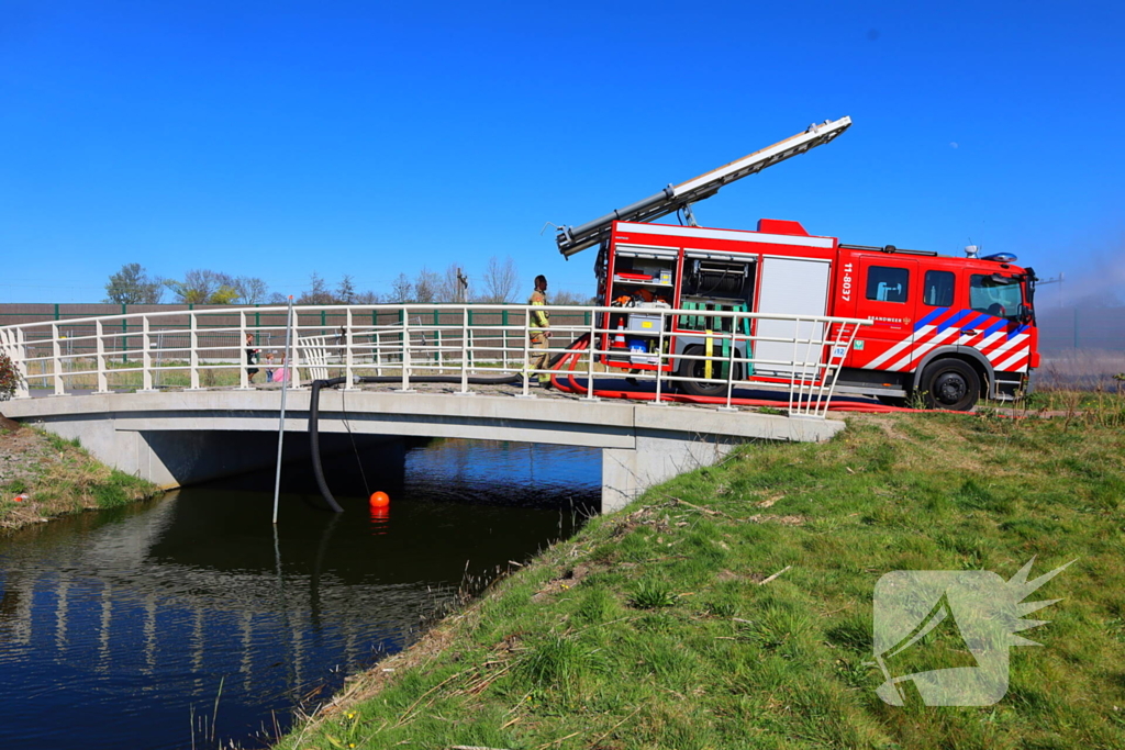 Brand in riet geblust door brandweer