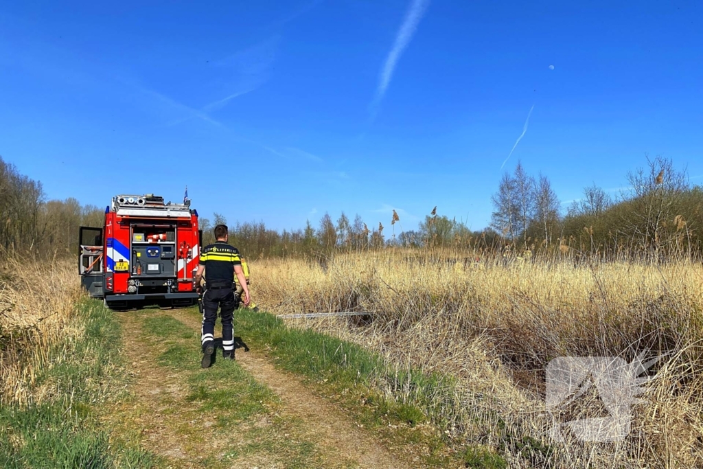Veel rookontwikkeling bij brand in rietkraag