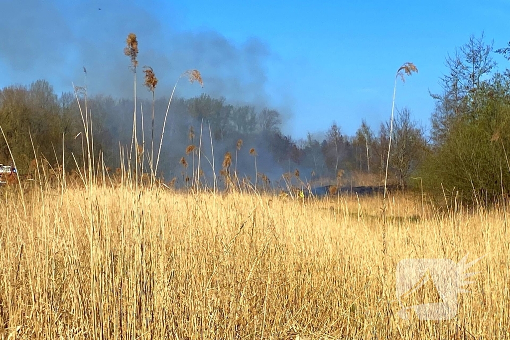 Veel rookontwikkeling bij brand in rietkraag