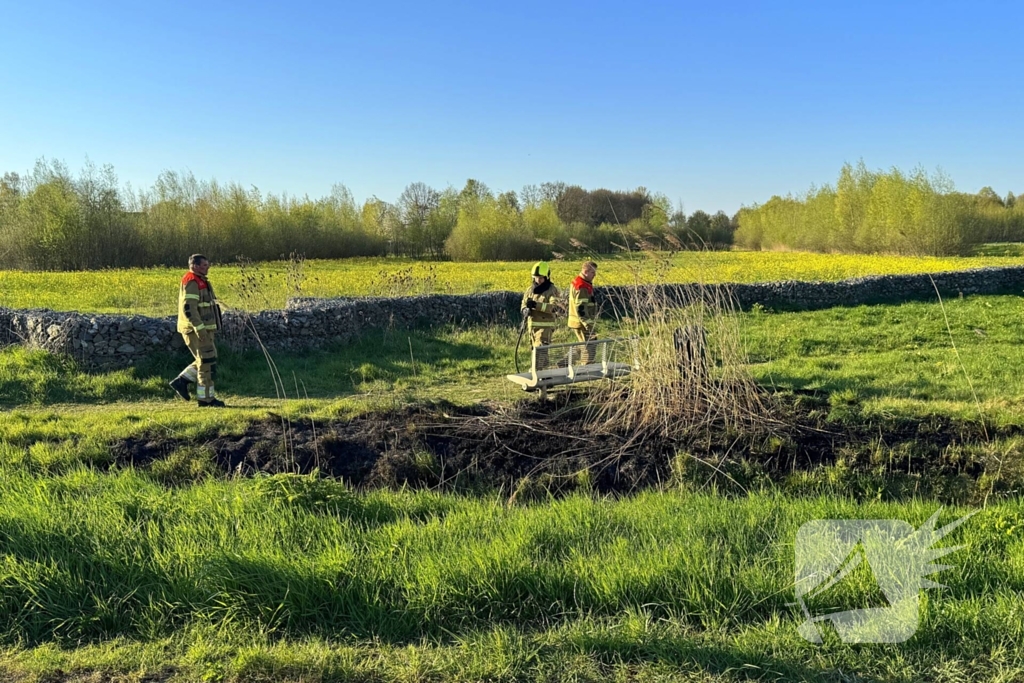 Bermbrand snel onder controle