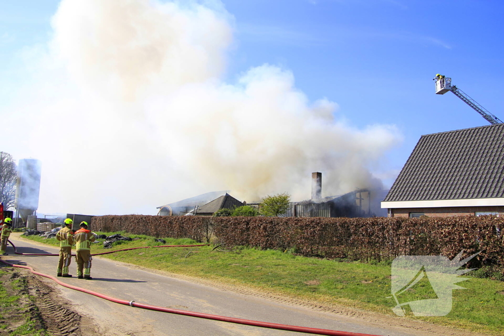 Brandweer ingezet voor grote brand