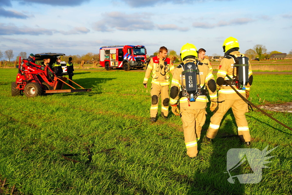 Snoeihout in vlammen, boom snel geblust
