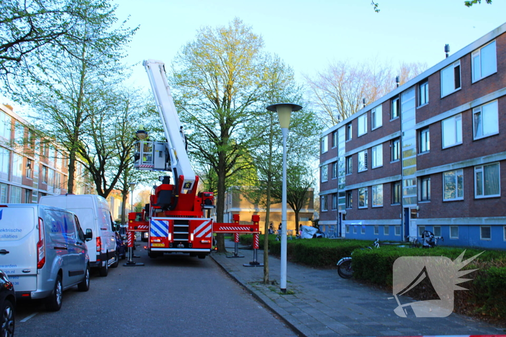 Rook stijgt op uit appartement