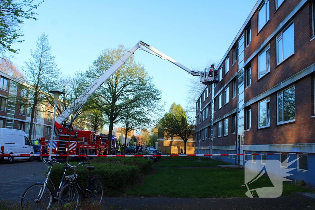 Rook stijgt op uit appartement