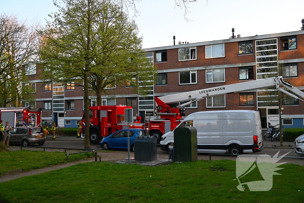 Rook stijgt op uit appartement