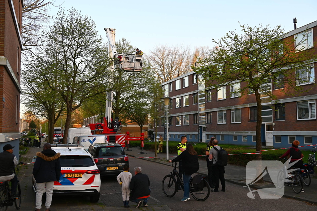 Rook stijgt op uit appartement